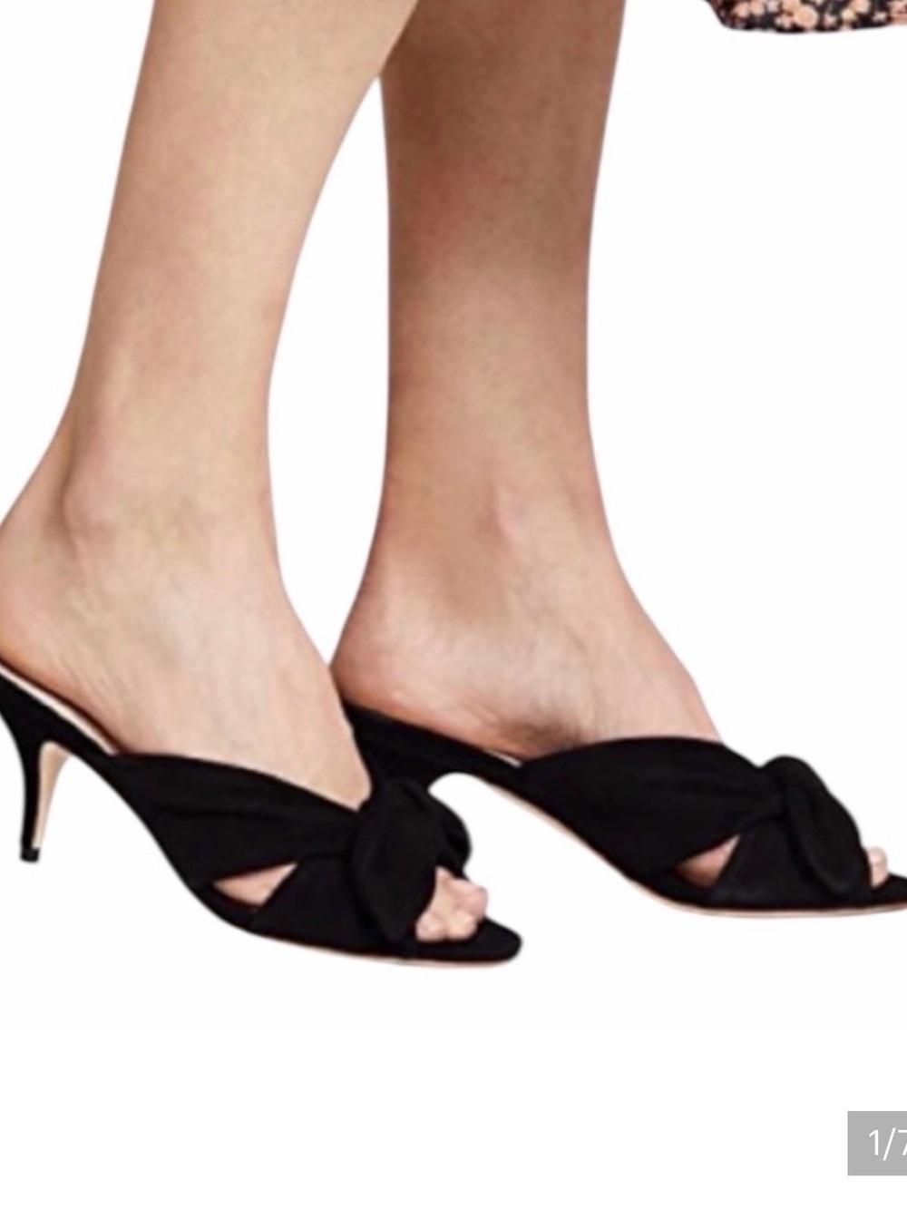 Loeffler Randall Luisa black suede kitten heel sandal